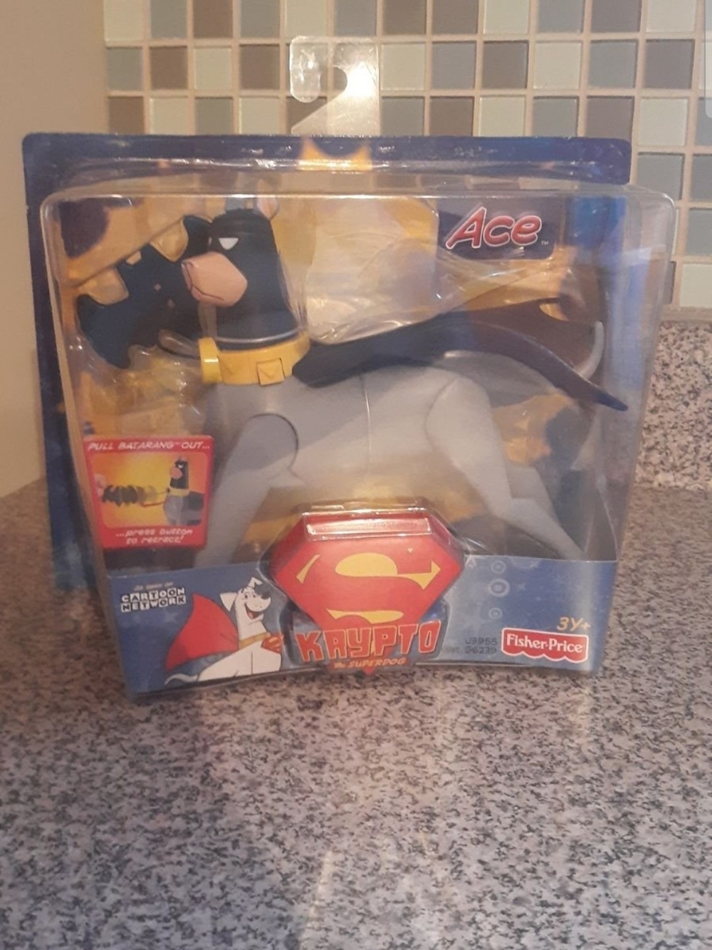 Fisher-Price Ace Krypto the Superdog Figure in Black, Gray & Yellow
